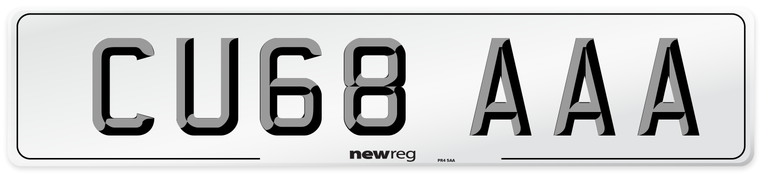 CU68 AAA Number Plate from New Reg